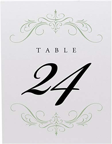 Classic Flourish Table Numbers, Sage, 1-150 - Image 4