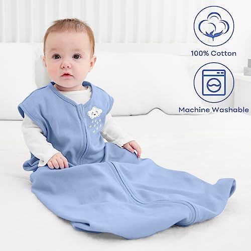 Yoofoss Baby Sleep Sack 0-6 Month 0.5TOG 100% Organic Cotton 2-Way Zipper - Image 2