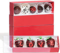 50Pack Red Chocolate Covered Strawberry Box for 4, Macaron boxes, Long Treat Box for Truffles, Cookies, Ores, Chocolate Cocoa Bombs&Cake Ball Bakery Packaging Supplies by TEMLQPACK