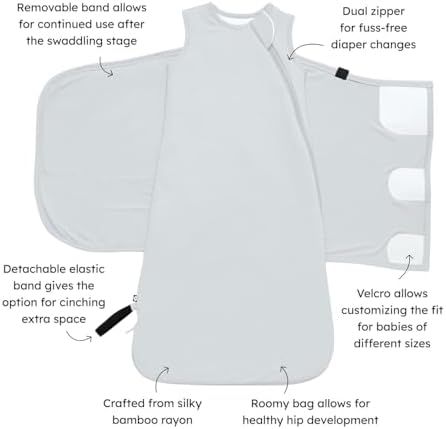 KYTE BABY Sleep Bag Swaddler with Dual Zipper, Removable Band, Rayon Made from Bamboo Transitional Nursery Essential - Image 4