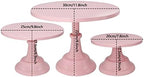 Set of 3 Pieces Cake Stands Iron Cake Holder Dessert Display Plate Serving Tray for Baby Shower Wedding Birthday Party (Pink) - Image 2