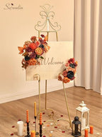 Serwalin Artificial Fall Flowers Orange and Black Silk Flowers for Wedding - Image 6