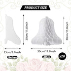 WILLBOND 20 Pcs Paper Wedding Bells Hanging Honeycomb 12 Inch,White - Image 2
