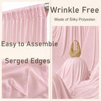 20ftx10ft Dusty Pink Backdrop Curtain for Wedding Parties, Wrinkle Free Silky Polyester 4 Panels Draping Fabric Photo Backdrop Drapery Back Drop Cloth for Birthday Photography Background Photoshoot - Image 2