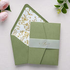 PONATIA A7 Euro Flap Gold Foil Liner Envelopes, Sage Green5x7 Envelopes - Image 6