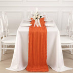 8 Pack Orange Cheesecloth Table Runner 120 Inch Boho Wedding Decor - Image 4