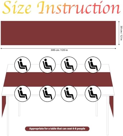 12 Pack Wine Red Table Runner 10ft Romantic Chiffon Table Runner for Wedding Baby Shower and Birthday Party Cake Table Decorations(120 x 12 in) - Image 2