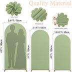 Sage Green Chiara Arch Cover Set of 3 Spandex Fitted Wedding Arch Covers 4ft 5ft 6ft Arched Backdrop Cover Arches Backdrop Stand Cover for Happy Birthday Baby Shower Graduation Party Decorations - Image 3
