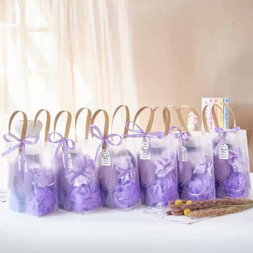 74Pcs Baby Shower Prizes for Game Winners Baby Shower Favors Gifts including Headband Hair Brush Jewelry Box with Gift Bag for Baby Shower Game Prizes Wedding Bridal Shower Favors (Purple) - Image 4