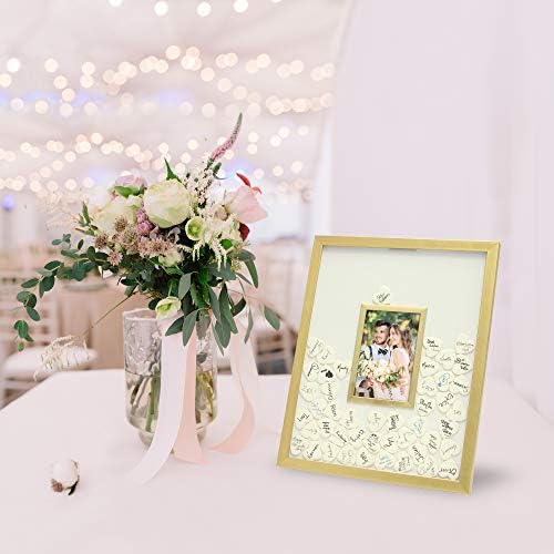 80-Heart Brass tone Wedding Guest Book Alternative Frame - Image 4