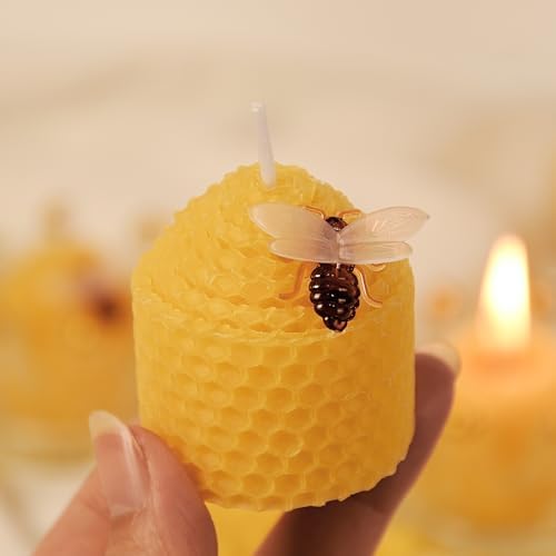 DEYBBY Natural Beeswax Candles Bulk Set of 16, Small Bees Wax Votive Candles with Little Bee Decorations as Housewarming Birthday Event Gift Party Favor (Yellow) (Pack of 2) - Image 7