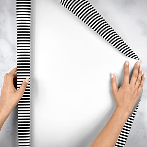 Jillson Roberts Gift Wrap, Embossed Black & White Stripes (5 feet x 30 inches) - Image 4