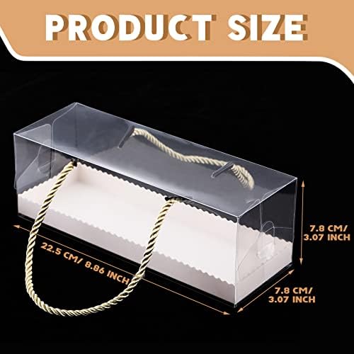 Eaasty 80 Pcs Clear Cupcake Boxes with Handles 9x3x3 Inch Gable Boxes - Image 2