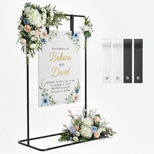 Wedding Welcome Sign Stand, Black Easel by EverythingBeginswithNothing