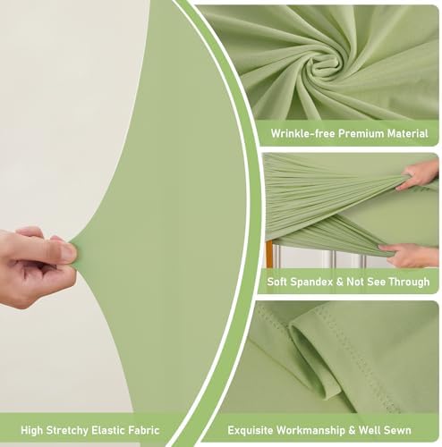 6.6FT x 6.6FT Sage Green Square Backdrop Arch Cover Double-Sided Spandex Arch Covers Fitted Wedding Arch Stand Cover Stretchy Backdrop for Balloon Arches Birthday Baby Shower Party Banquet Decorations - Image 4