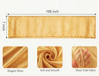 Pack of 50 Wedding Organza Gold Chair Sashes Bows - Tulle Sheer Chair Sashes for Party Banquet Hotel Restaurant Birthday Engagement Bridal Shower Events Decorations - Image 2