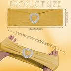 100PCS Spandex Stretch Gold Chair Sashes Bows Universal Elastic Chair Cover Bands Ties with Buckle Slider for Wedding Party Birthday Reception Event Banquet Decoration(Gold) - Image 2
