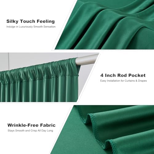 20ft x 14ft Hunter Green Backdrop Curtains for Wedding Parties, 4 Panels Wrinkle Free Polyester Fabric Drapes for Reception, Photography Background, Baby Shower & Stage Decor (5ft x 14ft Each) - Image 3