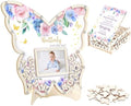 peacoblue Baby Shower Guest Book Alternative Set – 73 Pcs Wooden Butterfly Memory Kit with Display Frame, Keepsake Box, and Signature Pieces Decorations for Girl or Boy Parties by PEACOBLUE