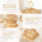 DUJUST 3-Tier Wooden Cupcake Stand, Three Tiered Serving Stand, Tiered Tray - Image 3
