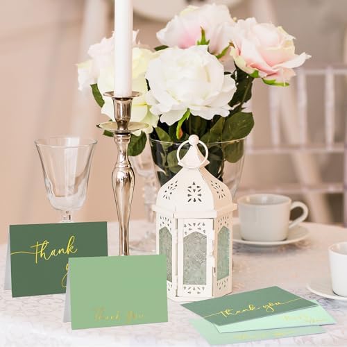 Motiskyy 200 Set Thank You Cards with Envelopes, 4x6 Gold Foil Blank,Green - Image 4