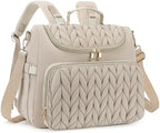 Small Diaper Bag Backpack Quilted Mini Baby Crossbody Diaper Bag Tote for Mom and Baby Girls Boys (Beige) by Unknown