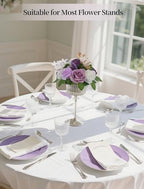 BLOSMON Fake Flowers Ball Centerpiece for Wedding Table, 2 Pcs, Lilac White - Image 4