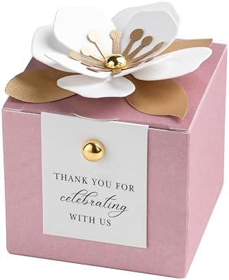 FEIYI 20 PCS Favor Boxes, Dusty Rose Candy Boxes 2.55x2.55x2.55 by FEIYI