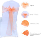 MDS Pack of 300 Organza Chair Sashes for Wedding & Event Décor – Peach - Image 6