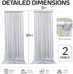 Silver Satin Backdrop Curtains 2 Panels - Glitter Photo Drapes for Baby Shower, 10x10FT Shimmer Back Drop Decor, Wrinkle Free for Birthday Party Prom Wedding Anniversary Background - Image 6