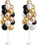 Black Gold Balloon Tower Kit Set of 2 With Base,Pole for Party Decor by HiinsPartyDecoration