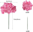 100PCS Artificial Hydrangea Flowers, Fake Flowers Silk Hydrangea Full Flowers Heads with Stems for Wedding Home Party Shop Baby Shower Decor (Bubble Pink) - Image 2