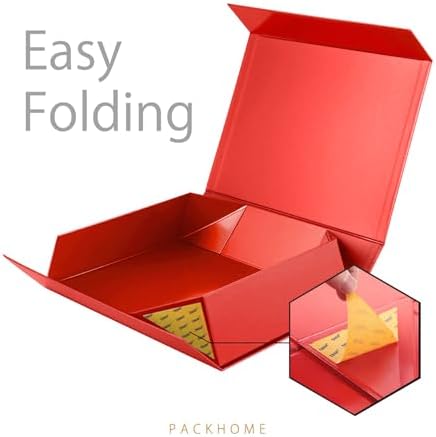 PACKHOME 6 Large Red Gift Boxes 13.5x10x3.5in Magnetic Lids for Shirt - Image 5