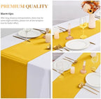 24 Pack Gold Satin Table Runners,12 x 108 Inch Long Table Runners for Rectangle Round Tables, Smooth Satin Table Runner for Wedding, Birthday Party Banquets Decoration - Image 4