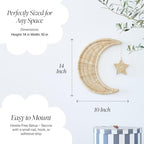 BEBE BASK Handmade Rattan Moon Wall Decor with Star - Image 4