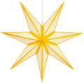 GalaxyArts 7-Point Paper Star Lantern - Striped Cutout Hanging Light Decoration - Foldable Hollow Out Star Lamp Shade for Home, Party, Christmas, Wedding Décor - Indoor/Outdoor Hanging Star(Yellow) by GALAXYARTS