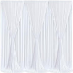 White Backdrop Curtains 6 Panels, 10 Feet Wrinkle-Free Polyester Photography Backdrop Drapes for Wedding Baby Shower Party Background Backdrop Stand- 24 X10FT (White) - Image 2