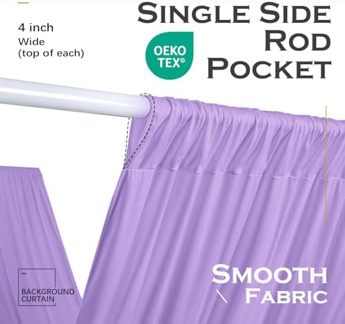 4 Panels 5ft(W) x 20ft(L) Light Purple Ceiling Drapes for Wedding Parties - Image 3