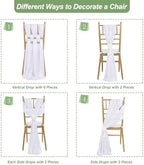 White Chair Sashes for Wedding: 32 Pieces 8ft Long Sheer Draping Fabric - Party Dinner Hotel Event Decoration - Image 5