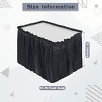 Tegeme 8 Pieces Black Plastic Table Skirts for Rectangle Tables, 14 ft x 29 in Disposable Ruffle Table Skirting with Adhesive Strip, Bulk Party Supplies for Wedding, Birthday, Baby Shower & Banquet - Image 2