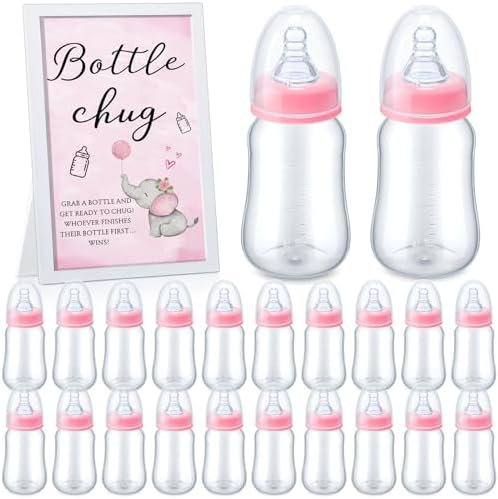 Roowest Bottle Chug Baby Shower Games Favors, Pink, Elephant by Roowest