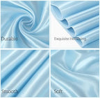 YMHPRIDE 60 PCS Light Blue Satin Chair Sashes, 7x108 Inch Ties Chair Bows - Image 3
