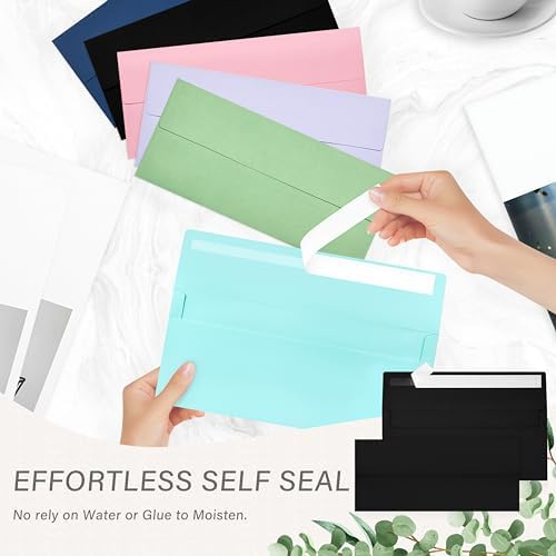 200 Pack #10 Black Envelopes Letter Size Self Seal Business Envelopes - Image 5