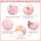 Blush Pink 2 Set Striped & Solid Ripple Arch Backdrop Cover Decor - Image 7