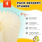 4 Pcs Buffet Risers - Foldable Paper Risers Display Stands, White - Image 3