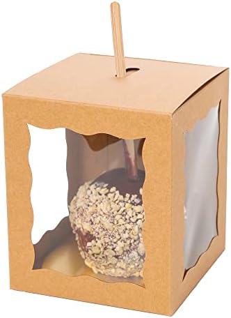 Dulcet Delights Candy Caramel Apple Boxes - For Caramel Apples, Candy Apples, Cookies and Chocolate - Gift Boxes for wedding, party, Baby Shower - Set of 25 - Brown by DulcetDelights
