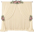 20ft x 10ft Champagne Backdrop Curtains, Wrinkle-Free Sheer Chiffon Fabric Photo Backdrop Drapes for Wedding Arch Party Ceremony Stage Photography Decorations by WishCare
