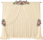 20ft x 10ft Champagne Backdrop Curtains, Wrinkle-Free Sheer Chiffon Fabric Photo Backdrop Drapes for Wedding Arch Party Ceremony Stage Photography Decorations by WishCare
