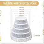 Wenqik 5 Pcs Metal White Cake Stand,16/14/12/10/8 in Round Cake Holder - Image 2