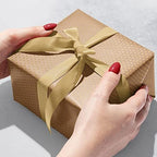 Jillson Roberts Christmas Gift Wrap, Gold Dot & Stripe on Kraft (6 Jumbo Rolls 10 feet x 30 inches) - Image 2